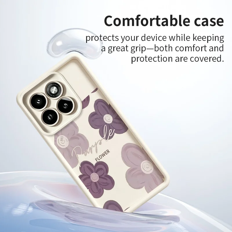 For Motorola Moto G86 5G Case Floral Pattern Printing Rubberized TPU Phone Cover - White