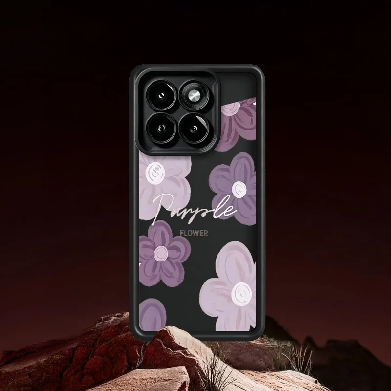 For Motorola Moto G86 5G Case Floral Pattern Printing Rubberized TPU Phone Cover - White