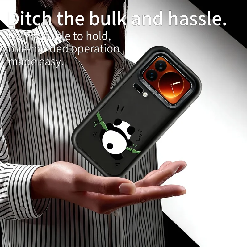 For Xiaomi 17 Pro Max TPU Case Rubberized Anti-Slip Panda Pattern Printing Phone Cover - White