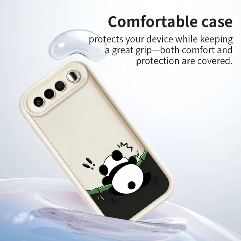 Cover in TPU per Realme 16 5G, Copertura Antiscivolo con Stampa di Motivo Panda, Rivestimento Morbido - Bianco