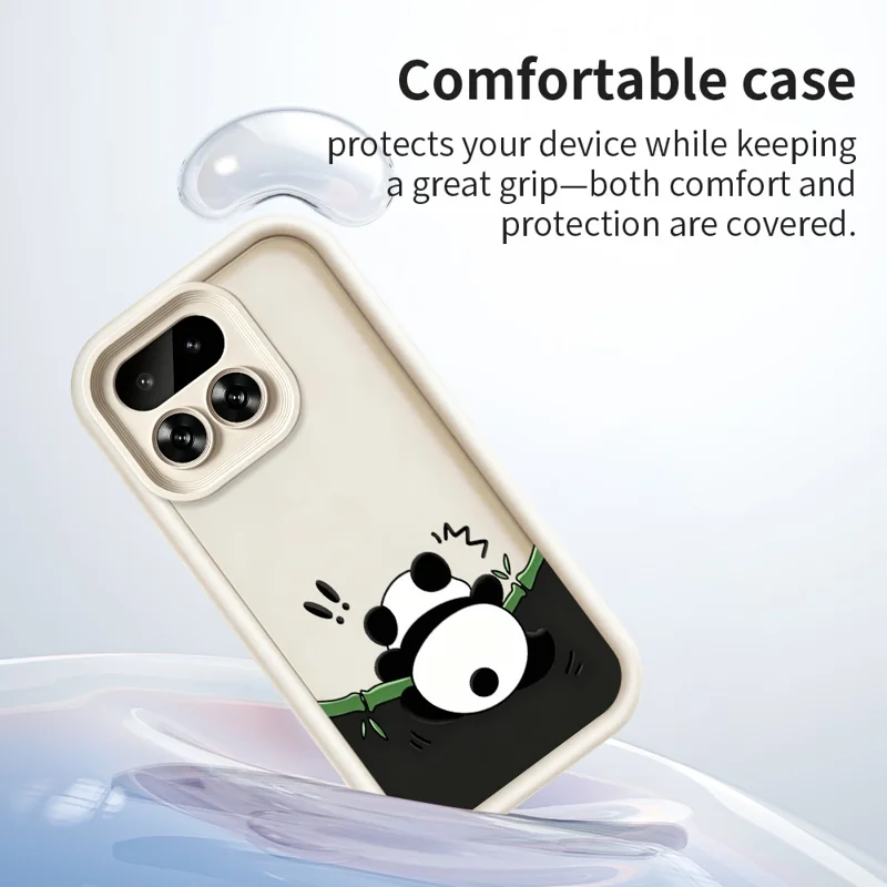 For Realme 16 Pro 5G TPU Case Rubberized Anti-Slip Panda Pattern Printing Phone Cover - White