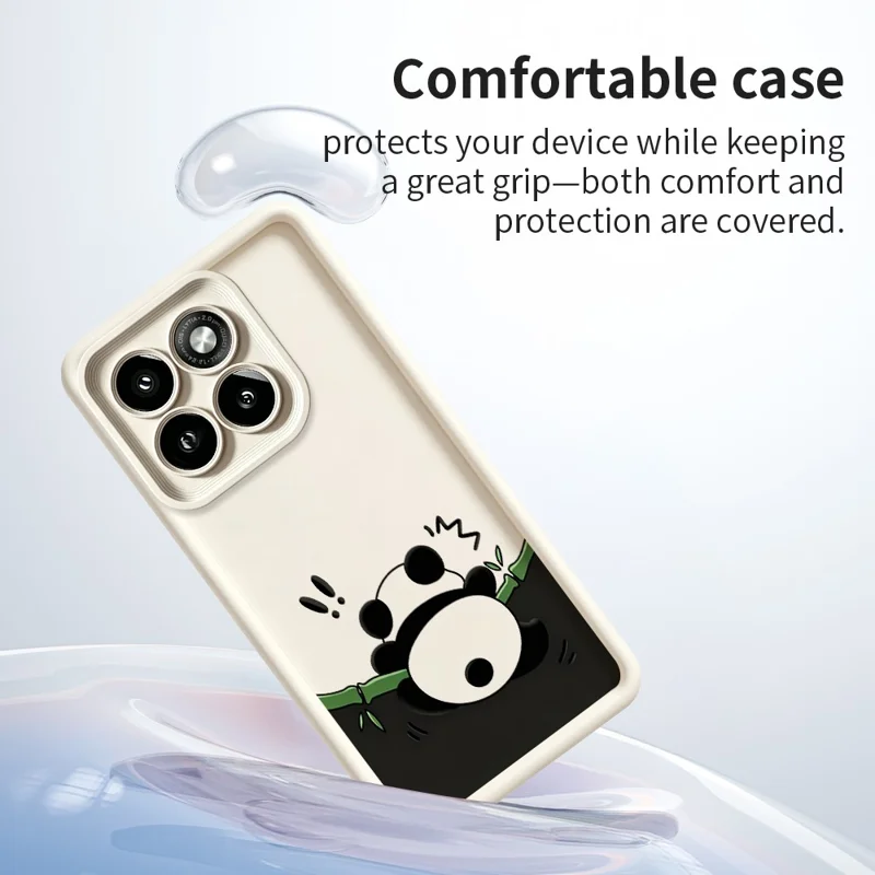 For Motorola Moto G86 5G TPU Case Rubberized Anti-Slip Panda Pattern Printing Phone Cover - White
