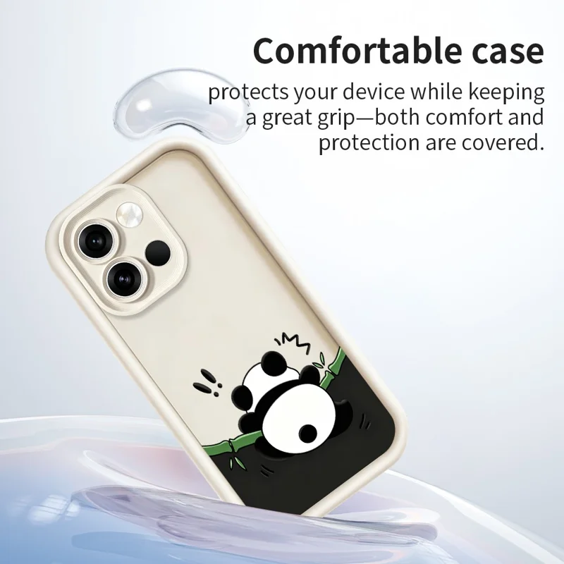 For OnePlus Nord 6 5G TPU Case Rubberized Anti-Slip Panda Pattern Printing Phone Cover - White