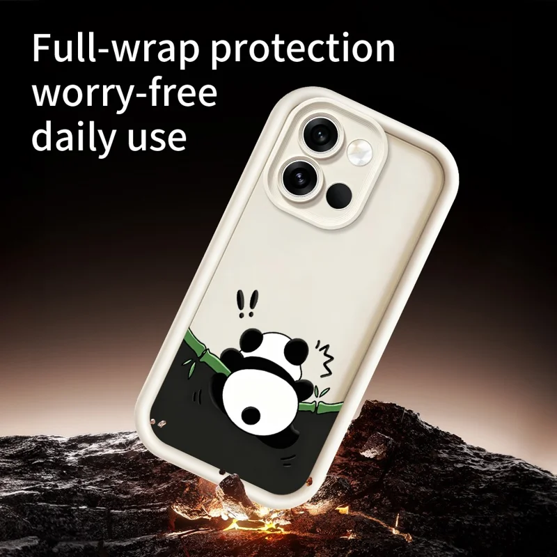 For OnePlus Nord 6 5G TPU Case Rubberized Anti-Slip Panda Pattern Printing Phone Cover - White