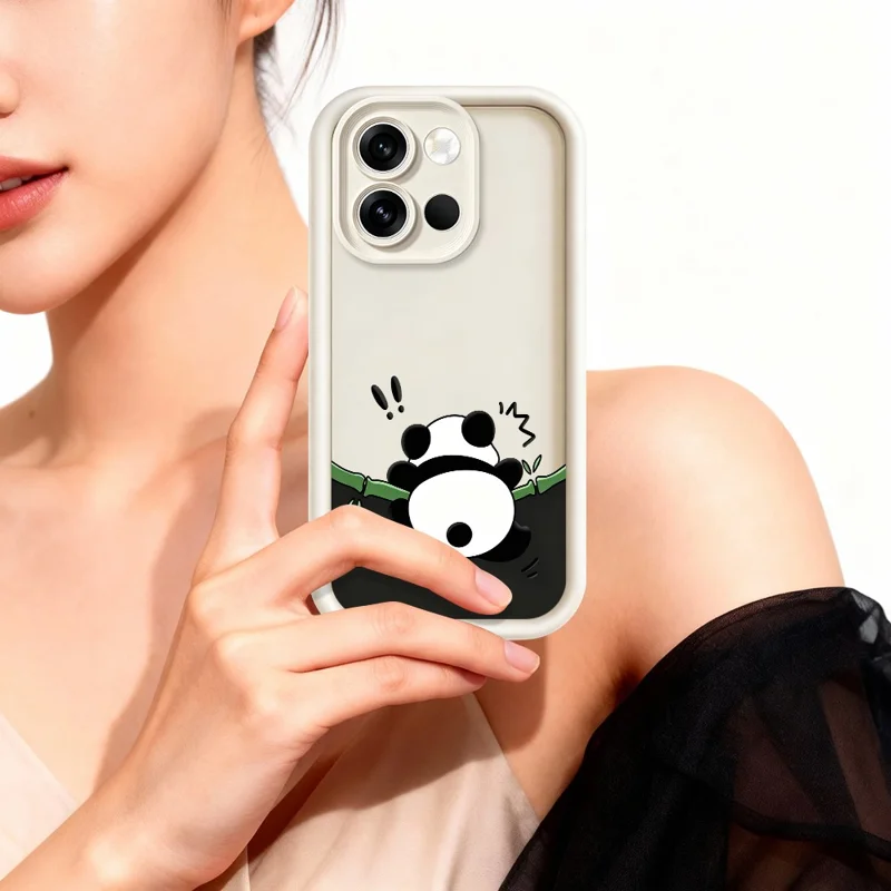For OnePlus Nord 6 5G TPU Case Rubberized Anti-Slip Panda Pattern Printing Phone Cover - White
