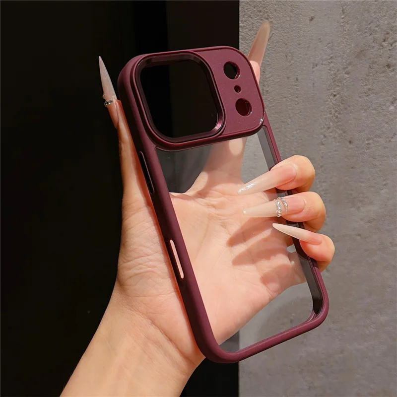 For iPhone 18 Pro / 17 Pro Case Anti-Drop TPU + PC Clear Phone Back Cover - Burgundy Red