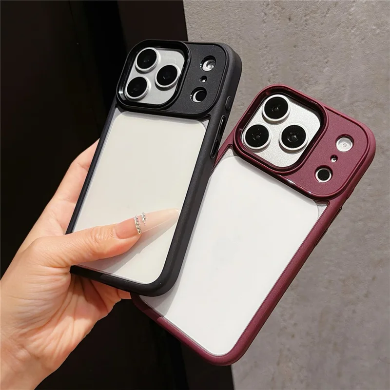 For iPhone 18 Pro / 17 Pro Case Anti-Drop TPU + PC Clear Phone Back Cover - Burgundy Red
