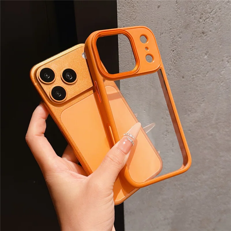 للهاتف iPhone 18 Pro Max / 17 Pro Max غطاء خلفي شفاف مقاوم للسقوط مصنوع من مادة TPU + PC - برتقالي