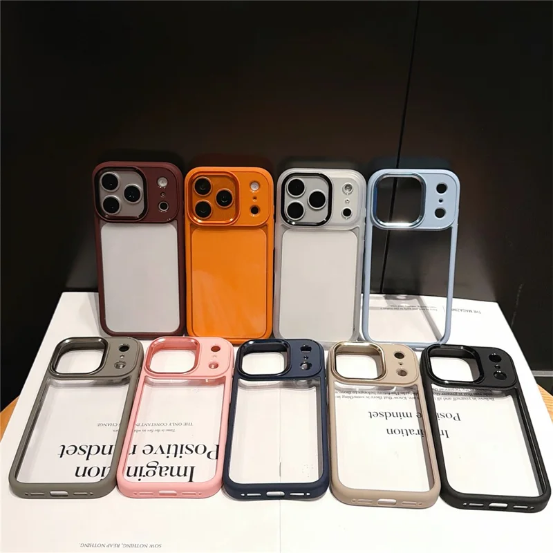 للهاتف iPhone 18 Pro Max / 17 Pro Max غطاء خلفي شفاف مقاوم للسقوط مصنوع من مادة TPU + PC - برتقالي