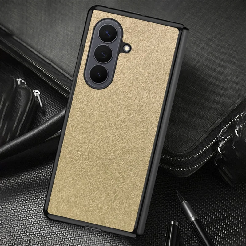 Cover per Samsung Galaxy Z Fold8 Ultra in pelle PU con texture setosa + PC resistente ai graffi, custodia per telefono pieghevole - Oro