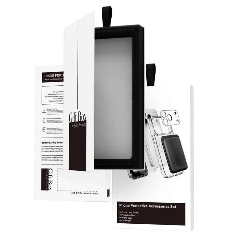For iPhone 18 Pro Max Magnetic Case TPU + PC Clear Phone Cover with High Aluminium-silicon Glass Screen Protector + Lens Protector + Card Holder - Transparent - 8