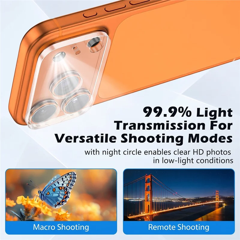 For iPhone 18 Pro Max Magnetic Case TPU + PC Phone Cover with High Aluminium-silicon Glass Screen Protector + Lens Protector + Card Holder - Black - 5