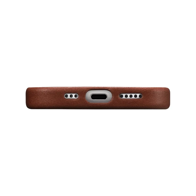 ICARER for iPhone 17 Pro Max Magnetic Case Full Wrapped Waxy Genuine Cow Leather + PC Protective Cover - Brown