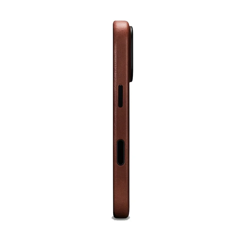 ICARER for iPhone 17 Pro Magnetic Case Full Wrapped Waxy Genuine Cow Leather + PC Protective Cover - Brown