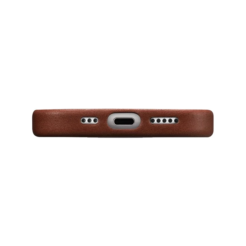 ICARER for iPhone 17 Magnetic Case Full Wrapped Waxy Genuine Cow Leather + PC Protective Cover - Brown