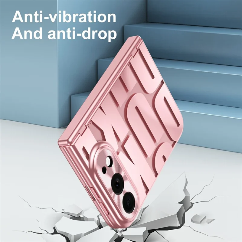 For iPhone Duo Case Electroplating PC Phone Cover with Tempered Glass Film - Rose Gold
