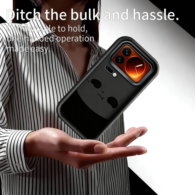 For Xiaomi 17 Pro Max Case Panda Pattern TPU Rubberized Anti-Slip Phone Back Cover - White