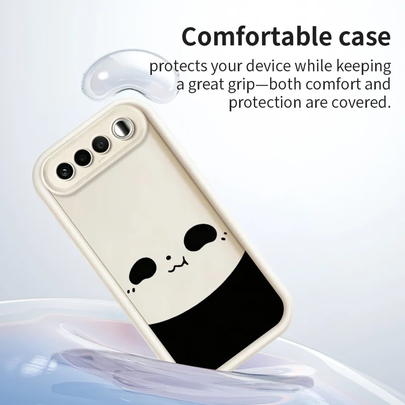 For Realme 16 5G Case Panda Pattern TPU Rubberized Anti-Slip Phone Back Cover - White