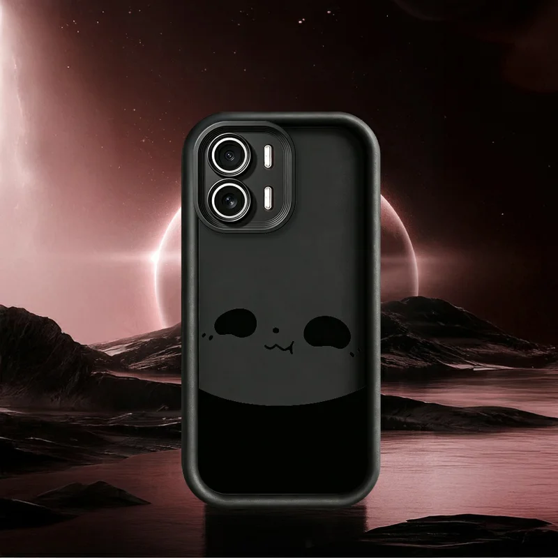 For Oppo A6x 4G  /  A6x 5G Case Panda Pattern TPU Rubberized Anti-Slip Phone Back Cover - White