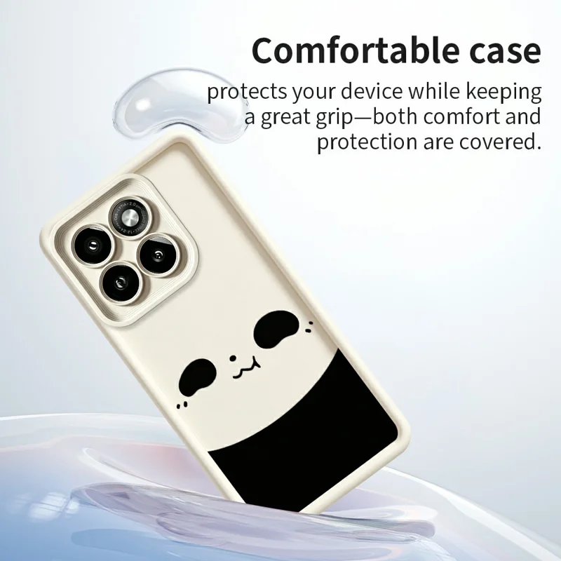 For Motorola Moto G86 5G Case Panda Pattern TPU Rubberized Anti-Slip Phone Back Cover - White