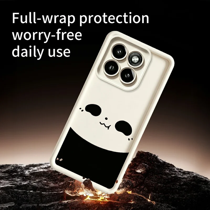 For Motorola Moto G86 5G Case Panda Pattern TPU Rubberized Anti-Slip Phone Back Cover - White