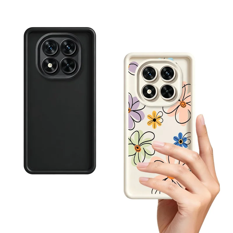 For Xiaomi Redmi Note 15 Pro+ 5G (Global)  /  Poco M8 Pro 5G TPU Case Hand-Drawn Floral Pattern Phone Back Cover - White