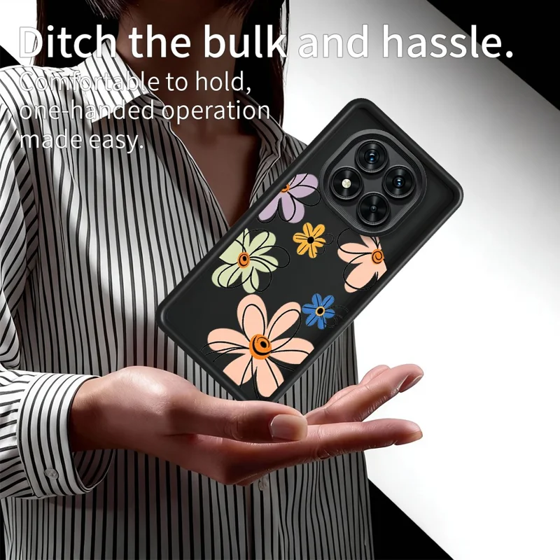For Xiaomi Redmi Note 15 Pro+ 5G (Global)  /  Poco M8 Pro 5G TPU Case Hand-Drawn Floral Pattern Phone Back Cover - White