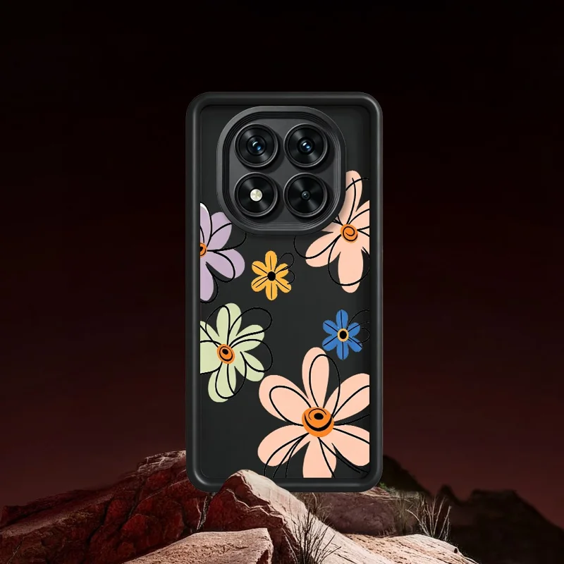 For Xiaomi Redmi Note 15 Pro+ 5G (Global)  /  Poco M8 Pro 5G TPU Case Hand-Drawn Floral Pattern Phone Back Cover - White