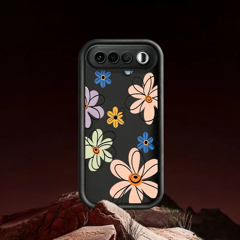 Чехол TPU для Realme 16 5G с рисунком ручной работы, цветочный узор, задняя панель для телефона — белый