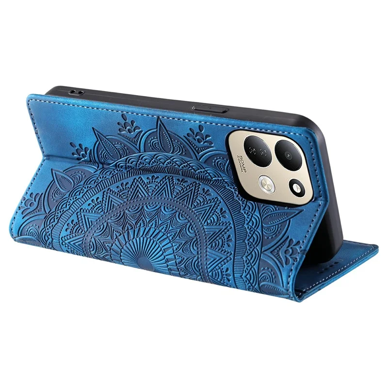 For Xiaomi Redmi 17 5G  /  17 4G Case Magnetic Closing Leather Phone Cover Pattern Imprinted - Blue