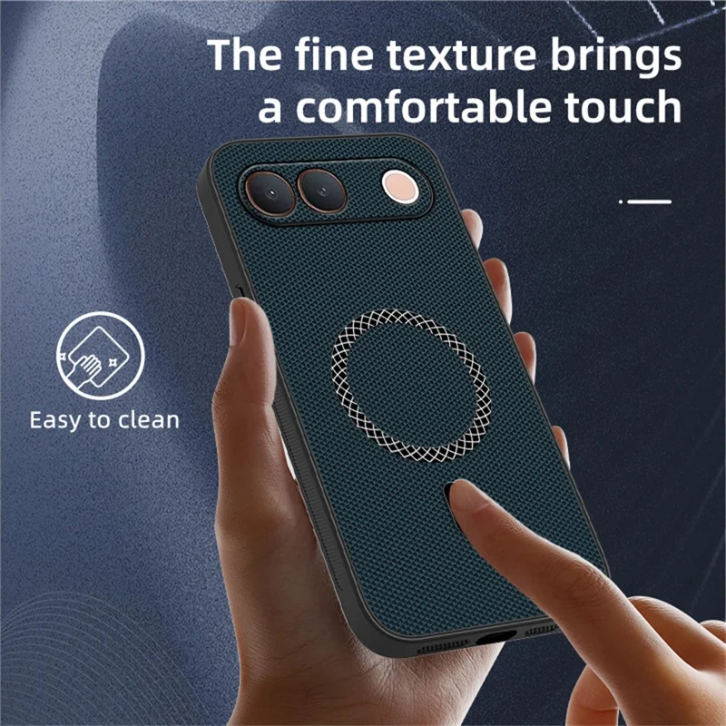 For vivo S2 5G Case Triangle Texture PU Leather Shockproof Ultra Thin Cover - Blue