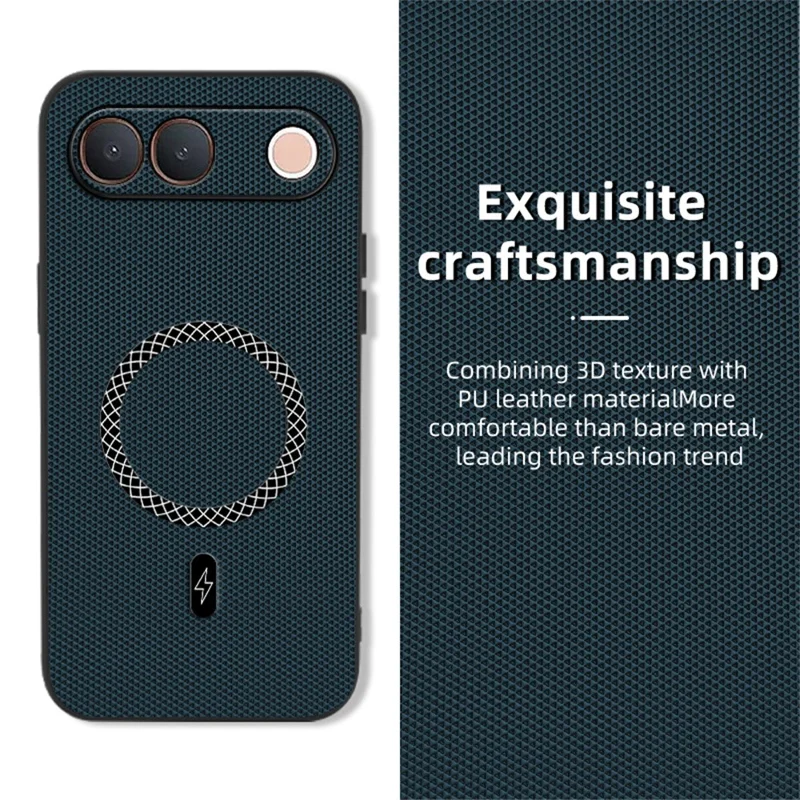 For vivo S2 5G Case Triangle Texture PU Leather Shockproof Ultra Thin Cover - Blue