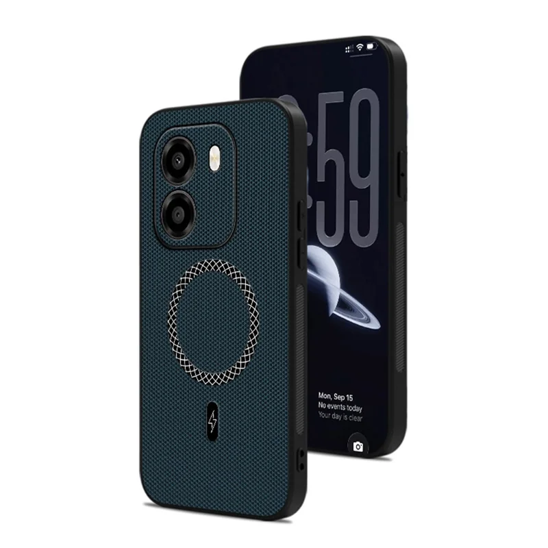 Fodral för Honor X6e 4G, triangelstruktur, PU-läder, stötsäkert, extra tunt fodral - Blå
