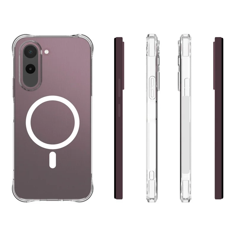 Custodia magnetica per OnePlus N6x 4G, cover posteriore in TPU antiurto trasparente