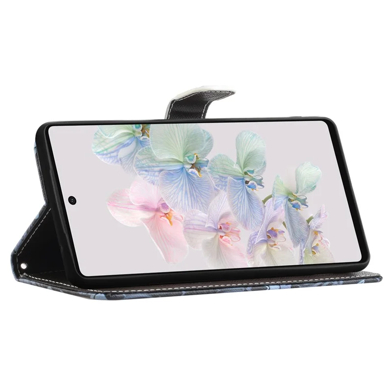 For Google Pixel 7a PU Leather Flip 3D Pattern Printing Phone Case Cross Texture Magnetic Closure Stand Folio Cover - Panda