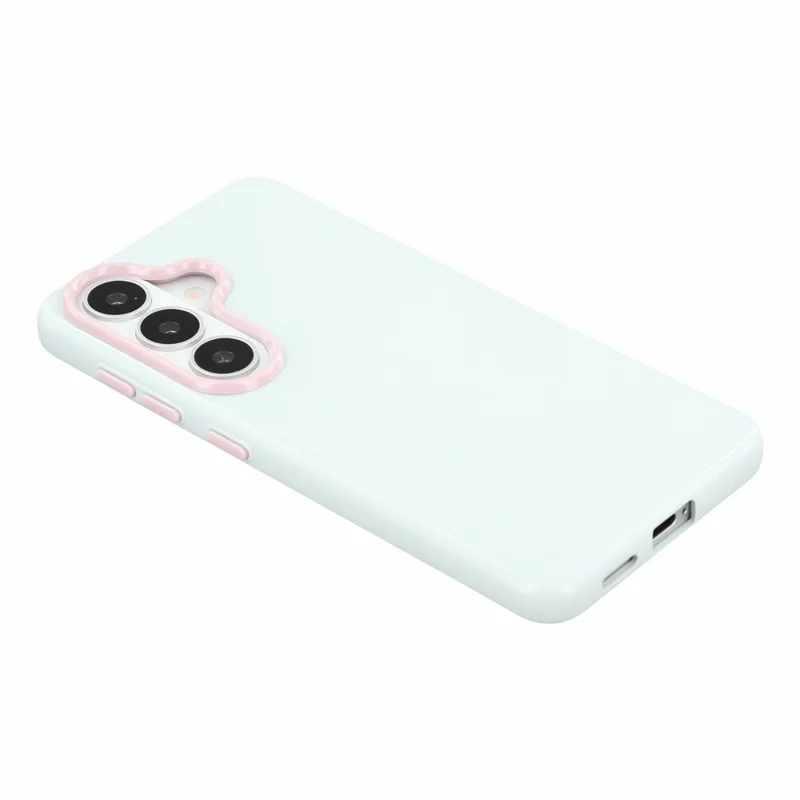 Voor Samsung Galaxy S25 Hoesje Stootvrij TPU Telefoonhoesje met Verwijderbaar Camerakader - Blauw