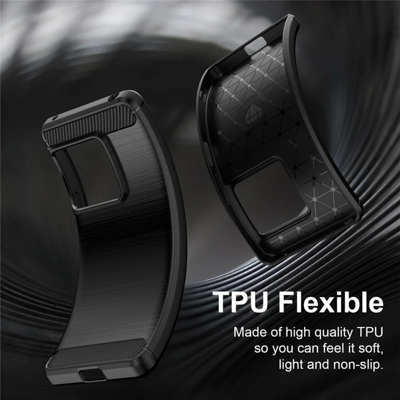 Coque TPU pour Sony Xperia 1 VIII, housse de protection avec texture fibre de carbone, finition brossée - Noir