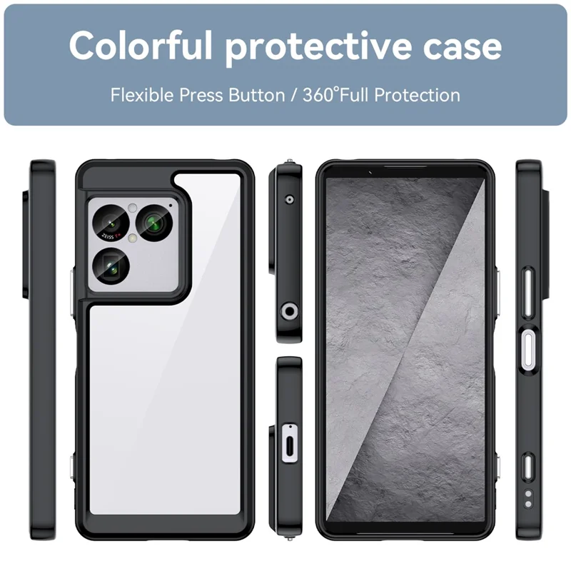 For Sony Xperia 1 VIII Case TPU + Acrylic Protective Clear Phone Cover - Black