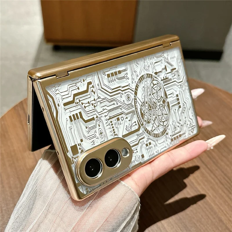 For Samsung Galaxy Z Fold8 Case Mechanical Legend Electroplating PC Phone Cover with Screen Film - Silver