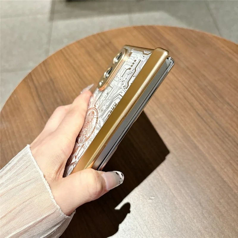 For Samsung Galaxy Z Fold8 Case Mechanical Legend Electroplating PC Phone Cover with Screen Film - Silver