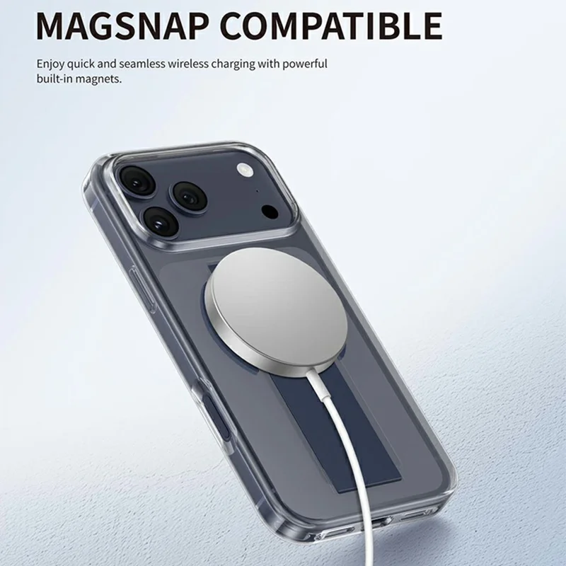 KEEPHONE MAGGRIP Series for iPhone 18 Pro Max  /  17 Pro Max Magnetic Case PC + TPU Clear Phone Cover with Silicone Wrist Strap Compatible with MagSafe - Deep Blue