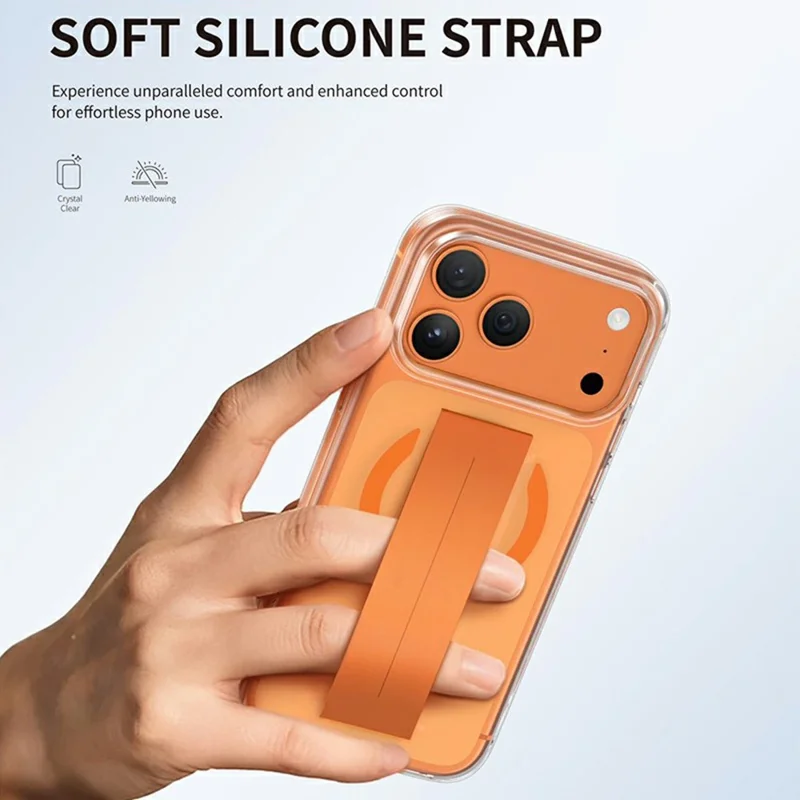 KEEPHONE MAGGRIP Series for iPhone 18 Pro Max  /  17 Pro Max Magnetic Case PC + TPU Clear Phone Cover with Silicone Wrist Strap Compatible with MagSafe - Deep Blue