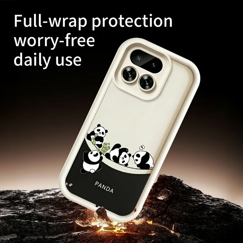 For Realme 16 Pro 5G Case Four Cartoon Pandas Pattern Soft TPU Protective Phone Cover - White