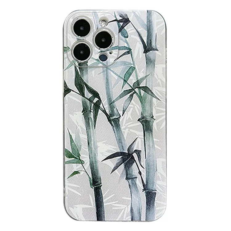 Per Iphone 14 Pro Ink Painting Bamboo Bamboo Case di Telefono Con Taglio Preciso di Spessore da 1,5 mm Copertina TPU Resistente Agli Shock