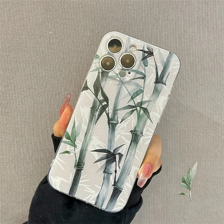 Per Iphone 14 Pro Ink Painting Bamboo Bamboo Case di Telefono Con Taglio Preciso di Spessore da 1,5 mm Copertina TPU Resistente Agli Shock