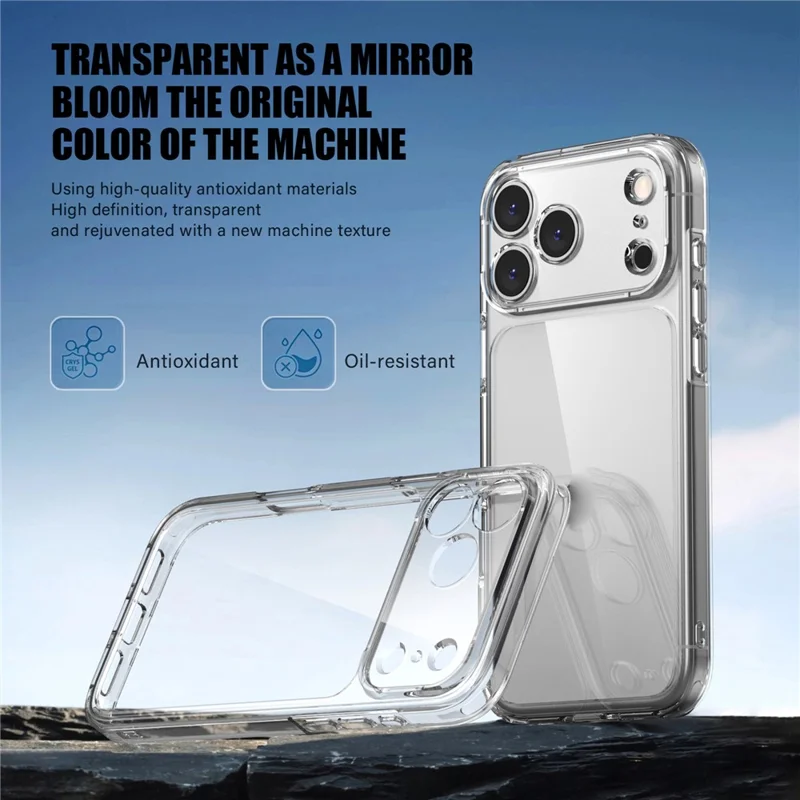 IPAKY til iPhone 18 Pro / 17 Pro Case TPU + PC tynd telefonbagdæksel med præcise udsparinger - Transparent