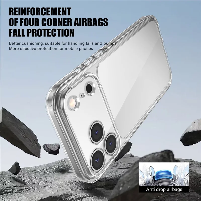 IPAKY til iPhone 18 Pro / 17 Pro Case TPU + PC tynd telefonbagdæksel med præcise udsparinger - Transparent