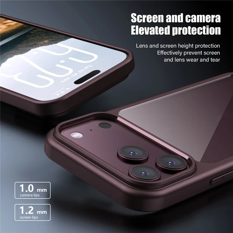 IPAKY For iPhone 18 Pro Max  /  17 Pro Max Clear Phone Case TPU + PC Anti-Fingerprint Back Cover - Dark Blue