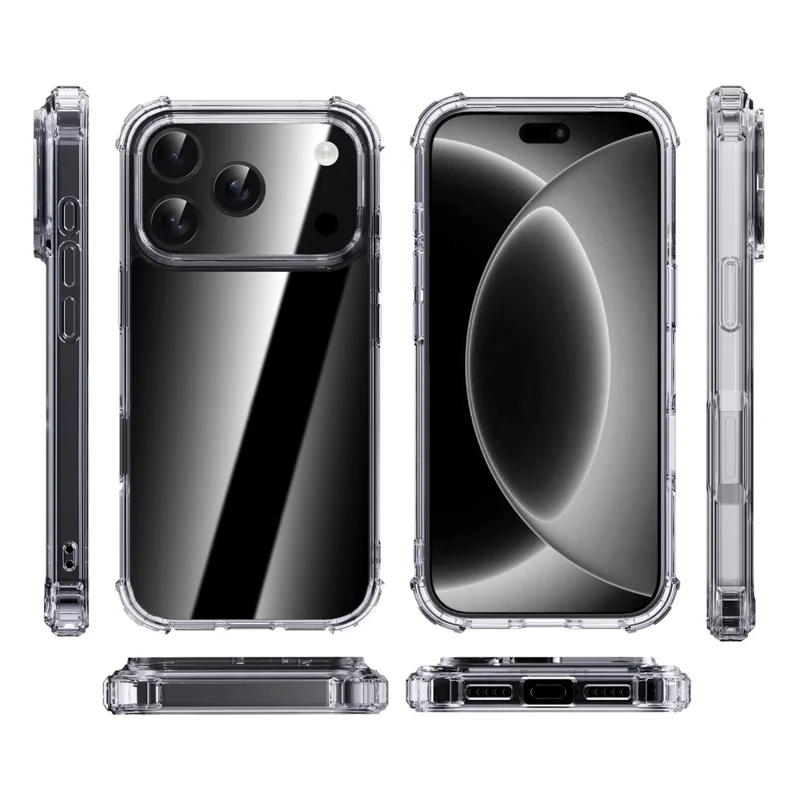 IPAKY til iPhone 18 Pro / 17 Pro Case Fire Hjørne Stødfast Klart Telefon Bagdæksel - Transparent