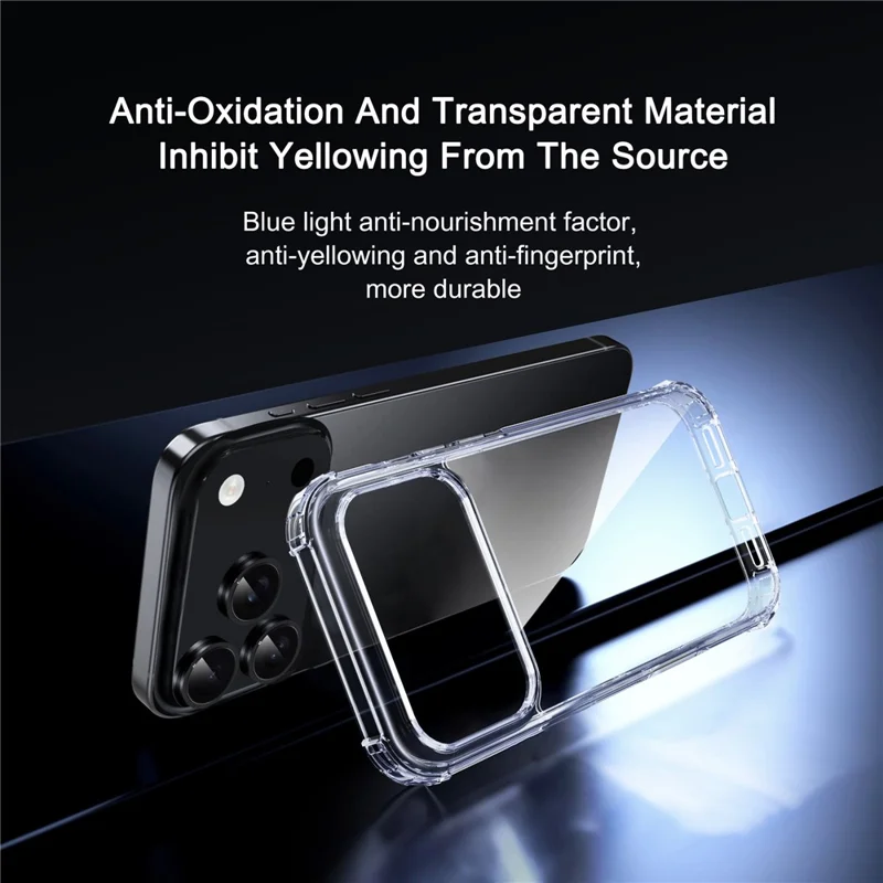 IPAKY til iPhone 18 Pro / 17 Pro Case Fire Hjørne Stødfast Klart Telefon Bagdæksel - Transparent